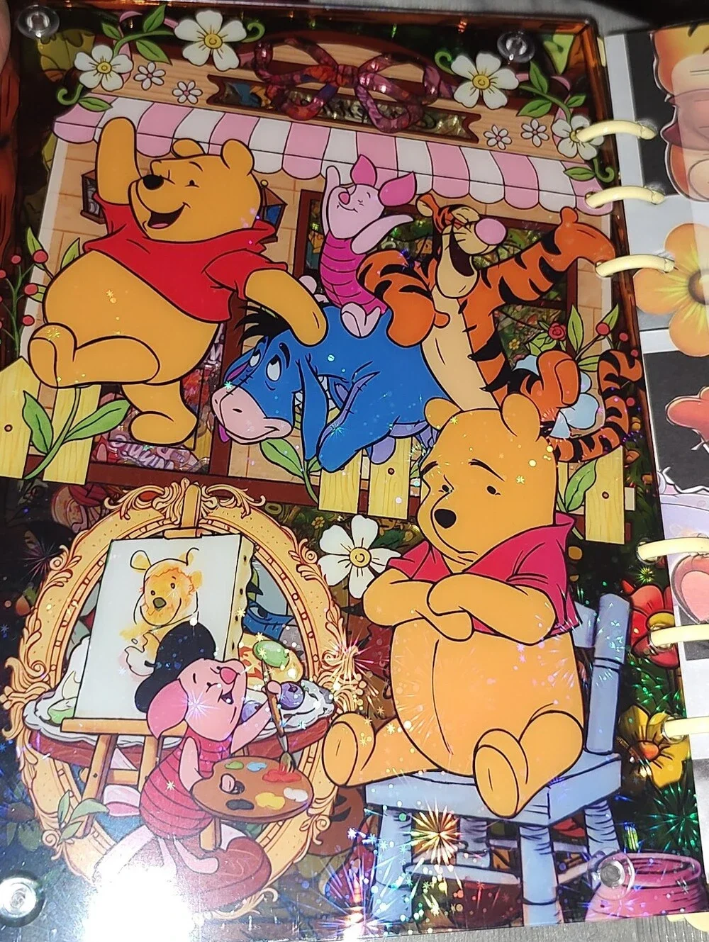 New! A5 Winnie The Pooh Acrylic Shaker Notebook With Paper